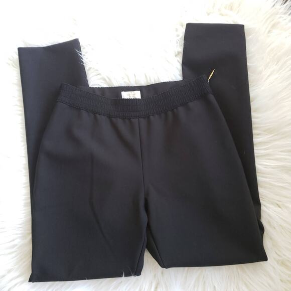 Kate Spade Edie Cigarette Pants Black Gold Zip Stretch Knit Banded Waist Women 4 - Picture 5 of 9